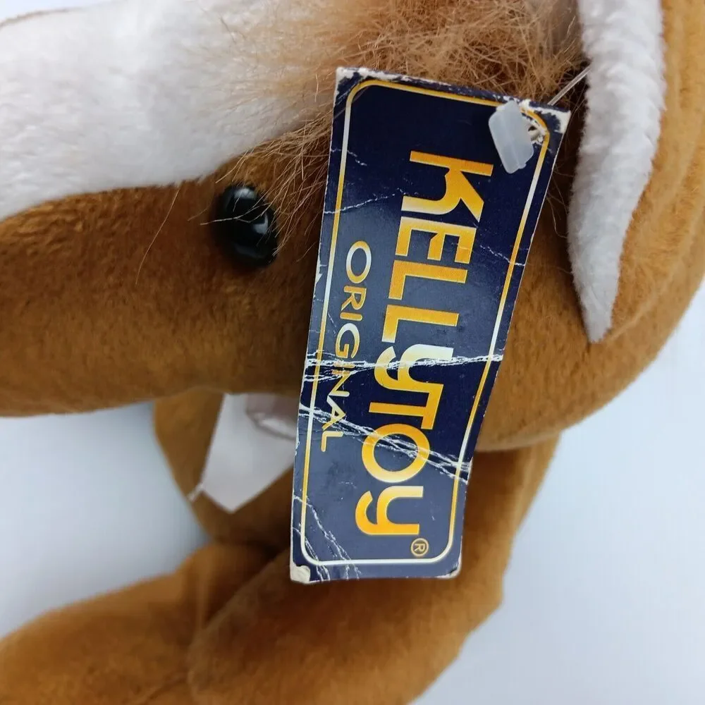 90s Kellytoy Original Cuddle Pals Horse Seated 1998 Plush Brown White Pink Bow